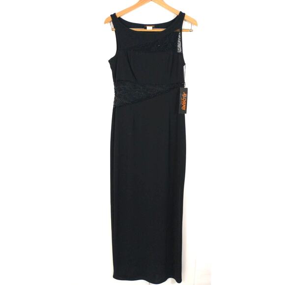 Vintage Alchemy NY Y2K Black Mesh Cutout Maxi Dress Size 12 NWT Goth Grunge 90s - Picture 11 of 11